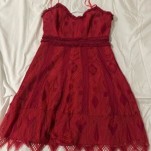 Foxiedox Red Lace Formal Dress